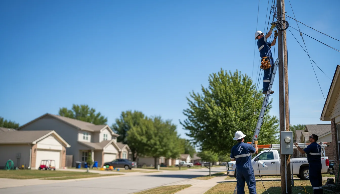 Residential electrician providing installation services in Tehuacana, TX